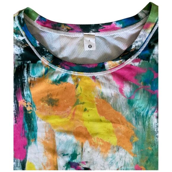 EUC Lululemon High-Neck Running Training Long Sleeve Shirt No Limits Multi Sz. 6 - Picture 3 of 4